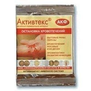 Повязка Активтекс АКФ на рану (фурагин/аминокапроновая кислота) 10 х 10, 10 шт.