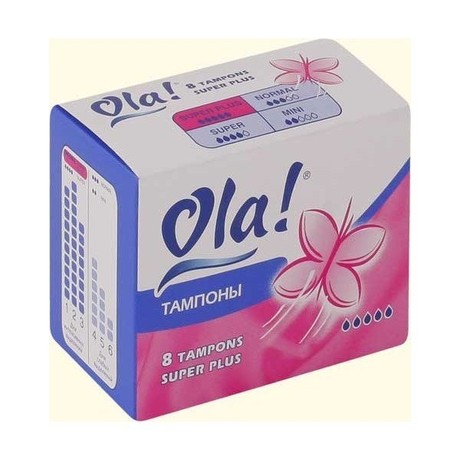 Тампоны гигиенические OLA TAMPONS Super Plus, 8 шт.