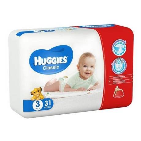 Подгузники ХАГГИС Classic (4-9кг), 31 шт.