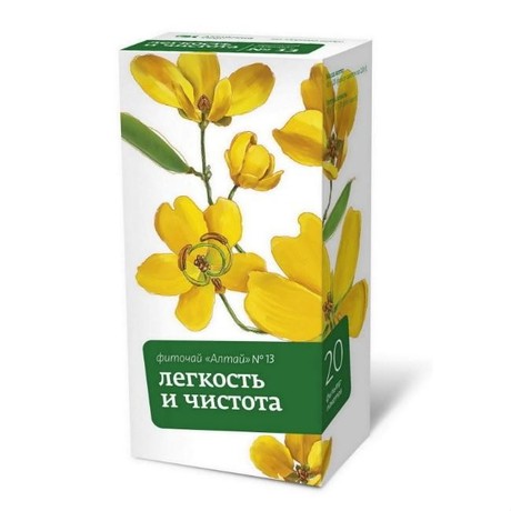 Чайный напиток АЛТАЙ №13 "Легкость и чистота" с плодами и листьями сенны  фильтр-пакетики, 20 шт.