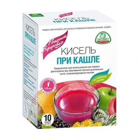 Кисель РЕЦЕПТ ЗДОРОВЬЯ при кашле 20г, 10 шт.