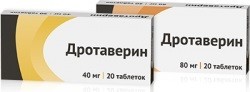 Дротаверин таблетки 80 мг, 20 шт.