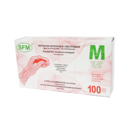 Перчатки смотровые нестерильные разм. L (латексные текстурированные диагностические)