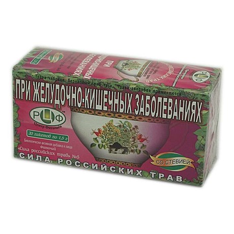 Чай лечебный СИЛА РОССИЙСКИХ ТРАВ №5 желудочно-кишечный фильтр-пакетики, 20 шт.