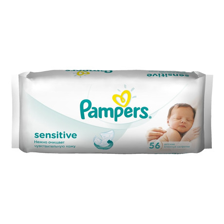 Салфетки детские ПАМПЕРС Sensitive влажные, 56 шт.