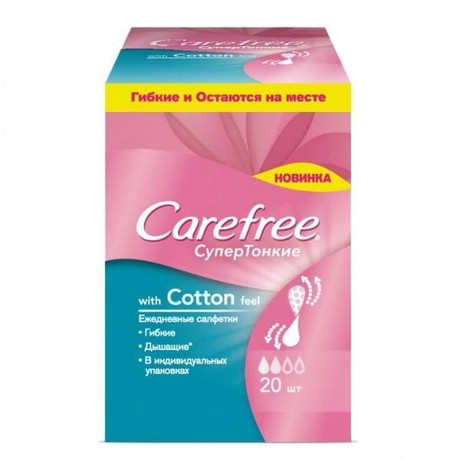 Прокладки гигиенические CAREFREE Cotton Feel, 20 шт.