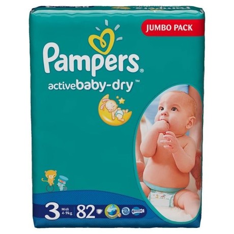 Подгузники PAMPERS Active baby dry (5-9кг), 82 шт.
