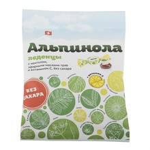 Леденцы АЛЬПИНОЛА с ментолом, эфирными маслами трав и витамином С 75г без сахара