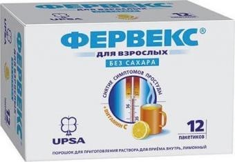 Фервекс пакетик (порошок для приготовления раствора для приема внутрь), 12 шт. без сахара