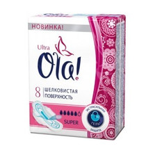 Прокладки гигиенические OLA Ultra Super (шелковистая поверхность), 8 шт.