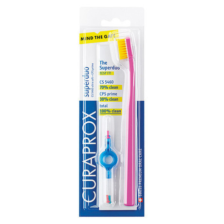Набор CURAPROX CPS CS5460 + 06.07,08 Superduo UHS 409 ершики +зубная щетка  +  держатель (салатовая)