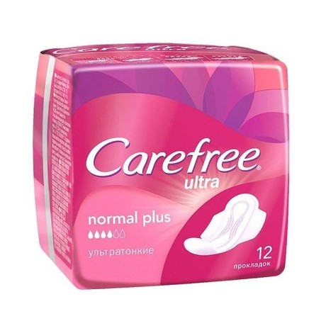 Прокладки гигиенические CAREFREE Ultra Normal Plus, 12 шт.