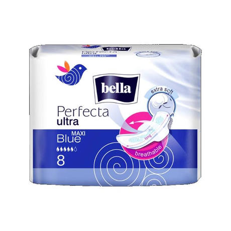 Прокладки гигиенические BELLA "Белая линия" Perfecta Blue Ultra Maxi, 8 шт. (extra soft)