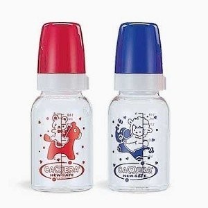 Бутылочка детская CAMERA 10035 с рисунком и силиконовой соской 140мл