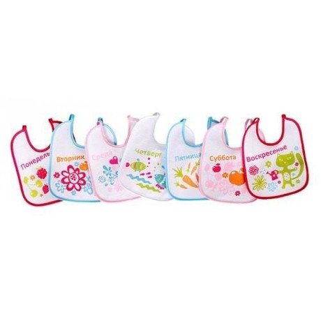 Слюнявчик ПОМА "Неделька" тканевые,  7 шт.(арт. 0316)