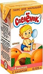 Пюре СПЕЛЕНОК абрикос с сахаром 125г