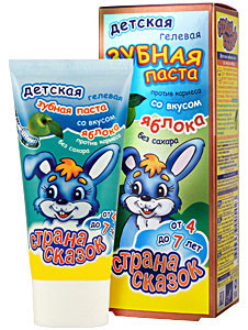 Зубная паста детская СТРАНА СКАЗОК яблоко гелевая 50г