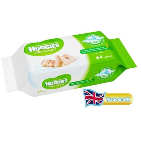 Салфетки детские ХАГГИС Ultra Comfort с алоэ, 64 шт.