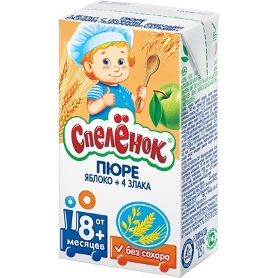 Пюре СПЕЛЕНОК яблоко + 4 злака 125г