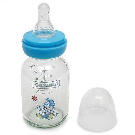 Бутылочка детская СКАЗКА 1118 стеклянная силиконовая соска 120мл