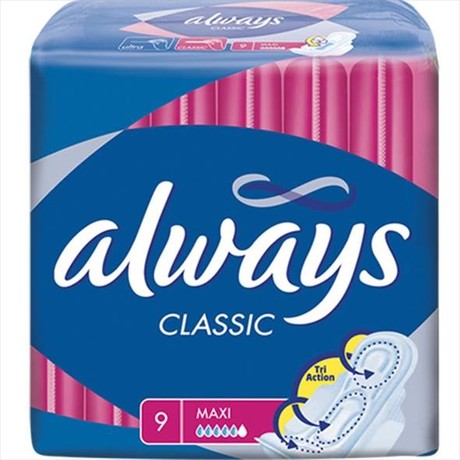 Прокладки гигиенические ALWAYS Classic Maxi Dry, 9 шт.