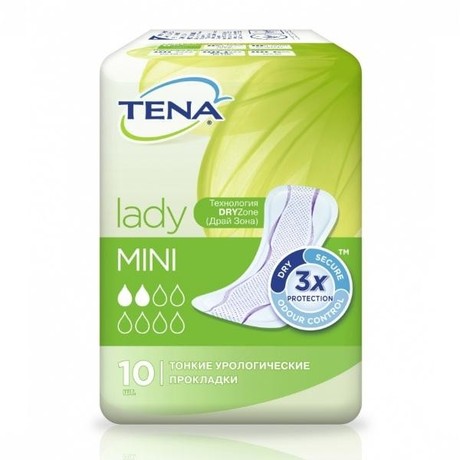 Прокладки гигиенические TENA Lady Mini при недержании, 10 шт.