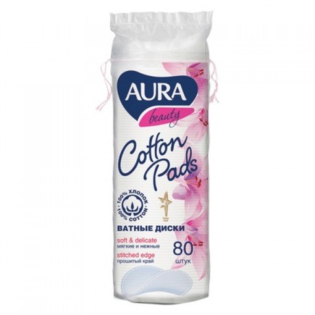 Ватные диски AURA Beauty, 80 шт.