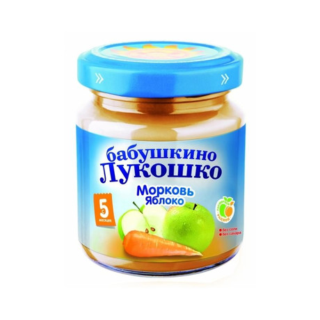 Пюре БАБУШКИНО ЛУКОШКО яблоко/морковь (с 5 мес.) 100г