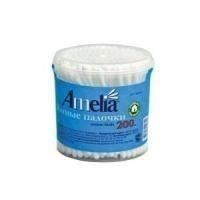 Ватные палочки АМЕЛИЯ, 200 шт.  (круглая пласт. упак.)