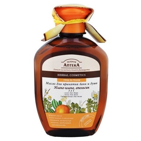 Масло косметическое ЗЕЛЕНАЯ АПТЕКА для ванны и душа с маслом иланг-иланга и апельсина, 250 мл