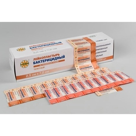 Лейкопластырь LEIKO бактерицидный 2,5см х 7,2см (телесн. цвет)