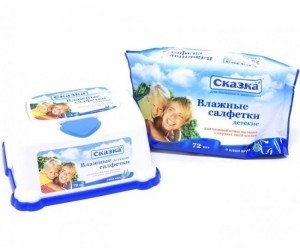 Салфетки детские СКАЗКА влажные контейнер, 72 шт. (арт. 2532ск)