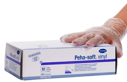 Перчатки смотровые нестерильные   разм. L (виниловые неопудренные PEHA-SOFT Vinyl)
