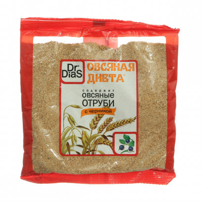 Отруби Dr.DiaS овсяные пакет 200г черника