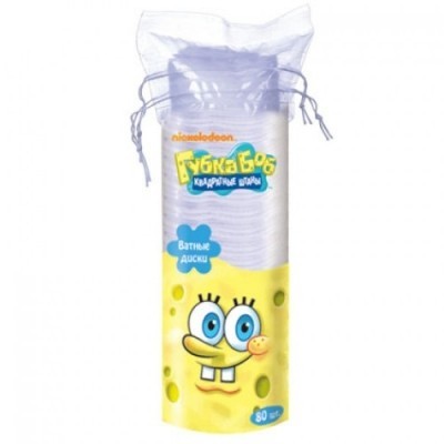 Ватные диски ГУБКА БОБ, 80 шт.