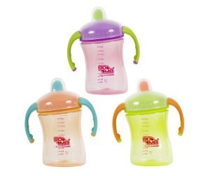 Поильник ПОМА непролиывайка с ручками и крышкой, мягкий носик 260мл (арт. 1014)