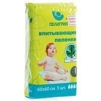 Пеленка ПЕЛИГРИН впитывающие 60 х 60см №5 с экстр. алоэ