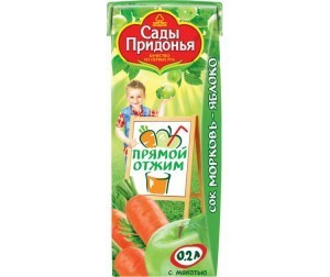 Сок САДЫ ПРИДОНЬЯ яблоко-морковь 200мл