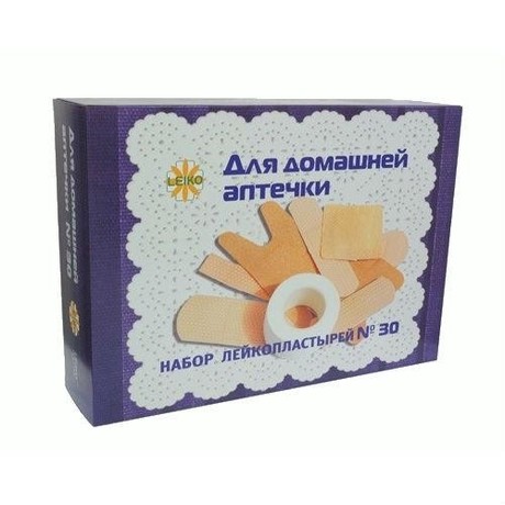 Лейкопластырь LEIKO набор "Для Домашней аптечки", 30 шт.