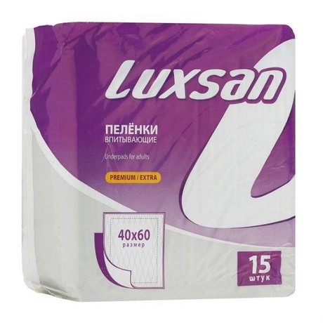 Пеленка Luxsan Premium Extra впитывающие 40 х 60, 15 шт.