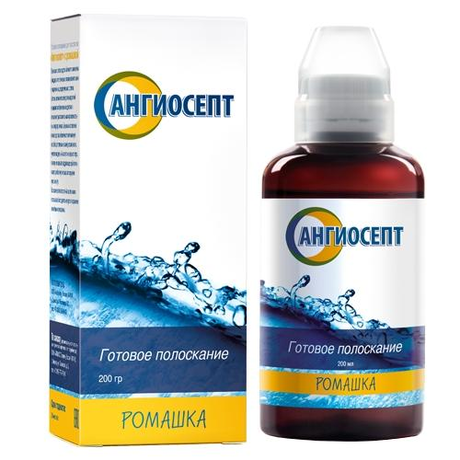 Ангиосепт полоскание для полости рта с эктрактом ромашки 200мл