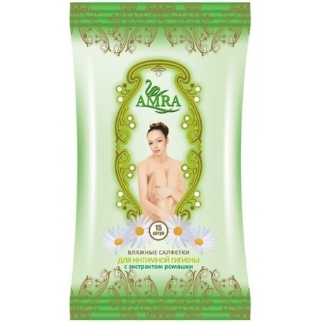 Салфетки AMRA влажные для интимной гигиены, 15 шт.