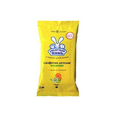 Салфетки детские УШАСТЫЙ НЯНЬ влажные, 15 шт.