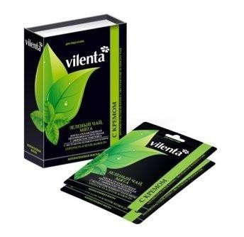 Маска косметическая VILENTA с кремом "плацентарно-коллагеновая" антикуперозная с экстрактом зеленого чая