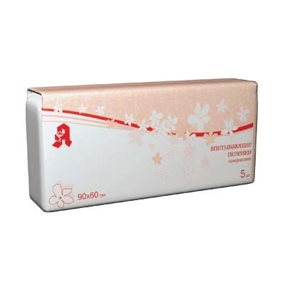Пеленка впитывающая 60 х 90см, 5 шт.  "Аптечный союз"