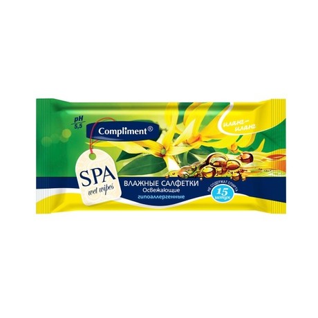 Салфетки COMPLIMENT влажные Иланг-Иланг, 15 шт.