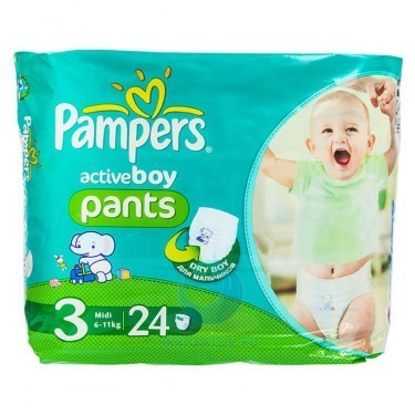 Подгузники-трусики PAMPERS Active midi (6-11кг) для мальчиков, 24 шт.