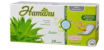 Прокладки гигиенические НАТАЛИ ежедневные софт део с ароматом алоэ, 20 шт. (арт. Е-13)