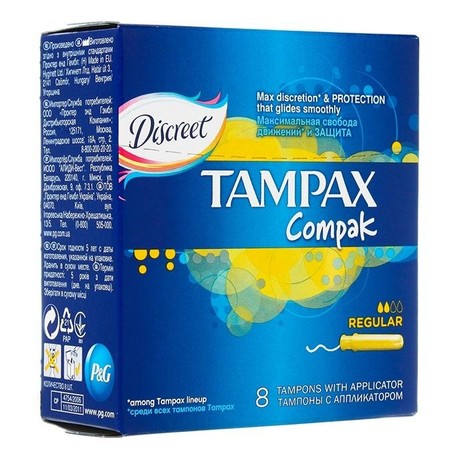 Тампоны гигиенические TAMPAX Regular, 8 шт. с аппликатором