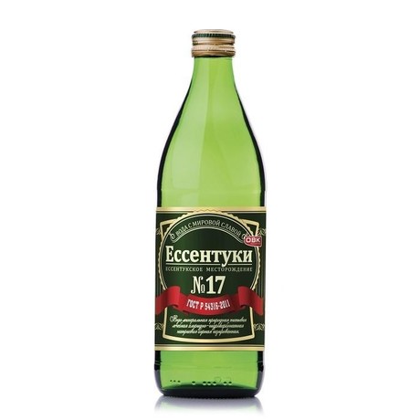 Вода минеральная ЕССЕНТУКИ №17 0,5л (стекло, винт. горло) евро